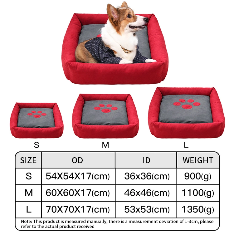 New Design Comfortable Memory Foam Pet Bed Durable Washable Rectangular Pet Dog Cat Bed Sofa