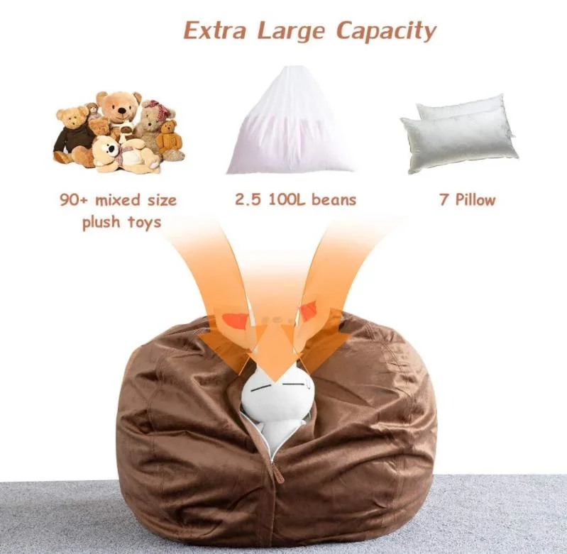 Kids Stuffed Animal Storage Bean Bag Cover